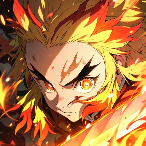 Anime character with flames - RealAnime wallpaper preview
